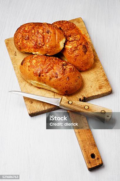 Mini Sub Sandwich Buns With Slicing Knife Stock Photo - Download Image Now - Bun - Bread, Baked, Bread