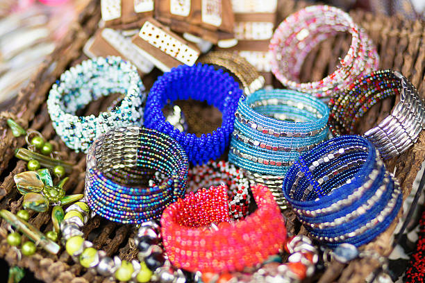 istock Colorful bracelets on market 521687249