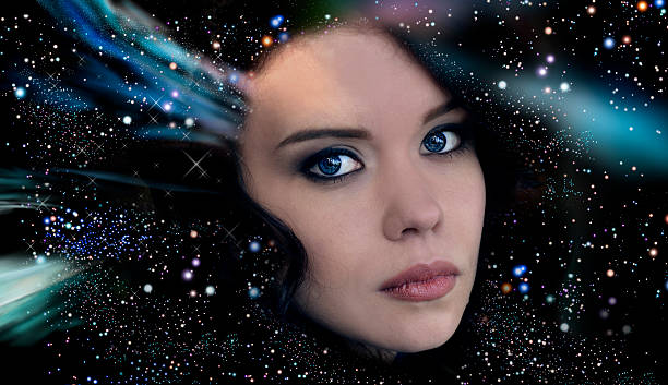 istock Woman and space, unearthly Energy, air elements 521689872