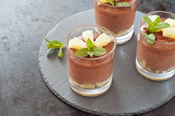 istock Homemade Chocolate Mousse with pineapple 521690702