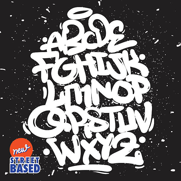 граффити шрифт - typescript graffiti computer graphic label stock illustrations