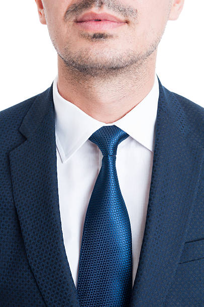 istock Close-up with lawyer blue suit and necktie 521692366