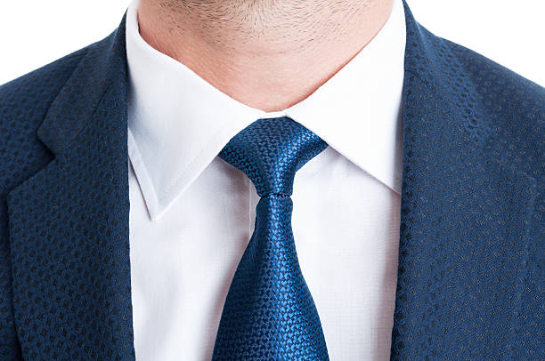 istock Closeup with blue elegant suit and necktie or tie 521692428