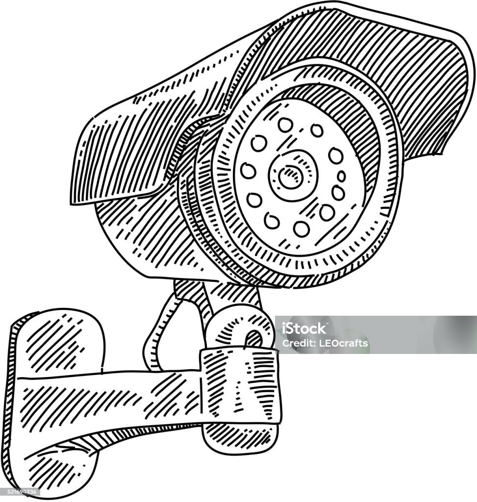 CCTV Drawing Line drawing of CCtv. Elements are grouped.contains eps10 and high resolution jpeg. Security Camera stock vector