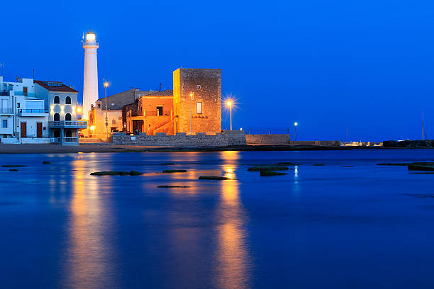 istock Night at Punta Secca Beach - Montalbano Filming Location 521695050