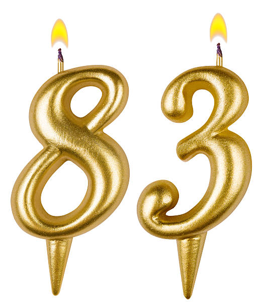 istock Birthday candles number eighty three isolated on white 521697293