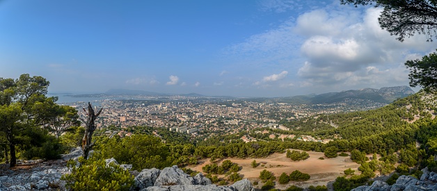 City Toulon in France from Mont Faron panorama view