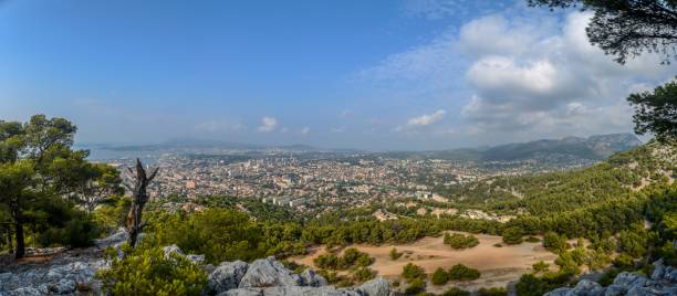 Panorama View from Mont Faron Toulon France stock photo