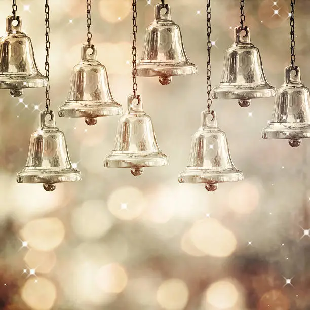 Photo of Christmas bells against defocused background