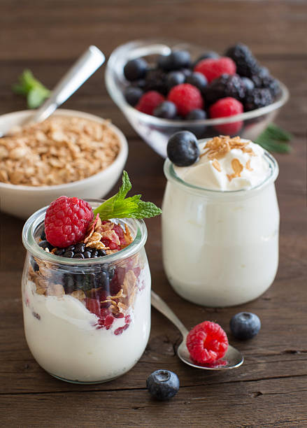 istock Berries, flakes and fresh greek yogurt 521699928