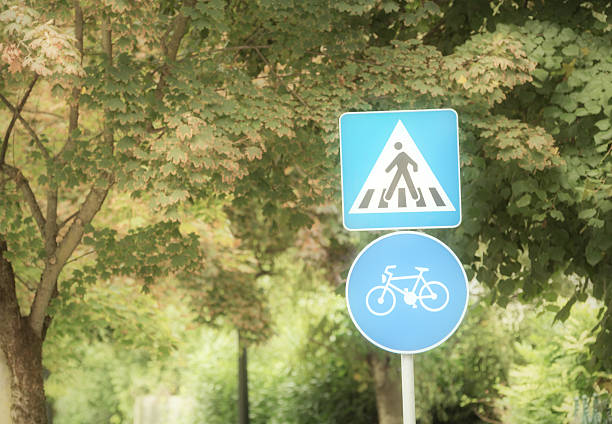 istock reserved for bicycles and pedestrians. 521700432