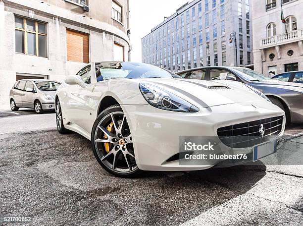 White Ferrari California Spider Stock Photo - Download Image Now - Status Car, Arts Culture and Entertainment, Car