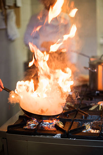 istock Flames coming from frying pan 521701246