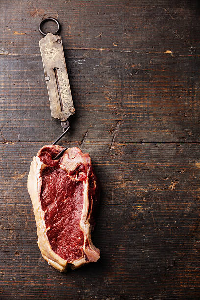 Raw fresh meat Steak and steelyard