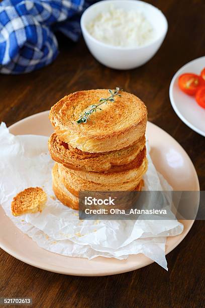 Fresh Toast On A Plate Stock Photo - Download Image Now - Appetizer, Backgrounds, Baked