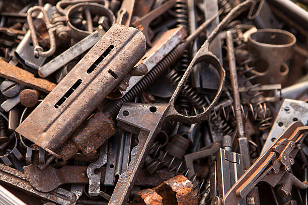 Recycling plant with steel scrap.