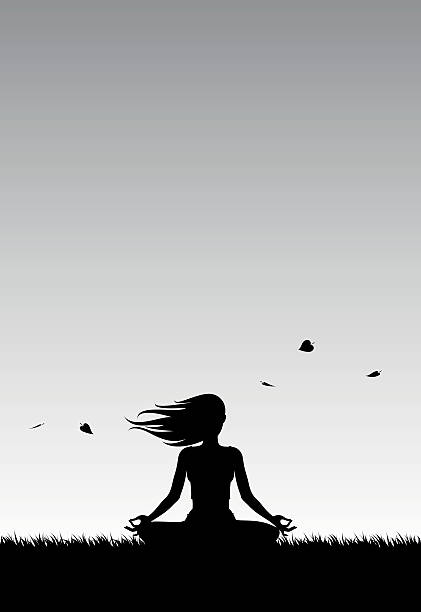 Yoga Silhouette vector art illustration