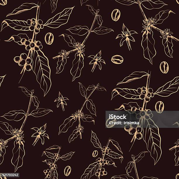 Coffee Tree Pattern Seamless Pattern Of Coffee Tree Stock Illustration - Download Image Now ...