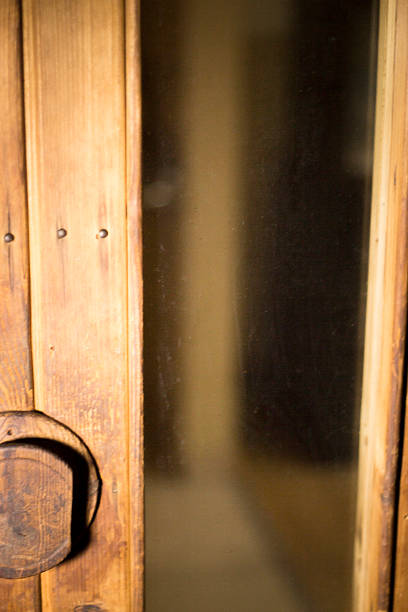 istock Wooden sauna wood door 521703284