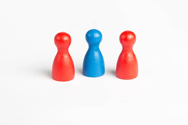 Threesome concept with game figurines Threesome concept with game figurines on white menage trois stock pictures, royalty-free photos & images