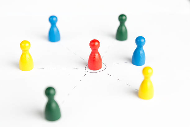 istock Game figurines outsource business diagram depicting community 521703979