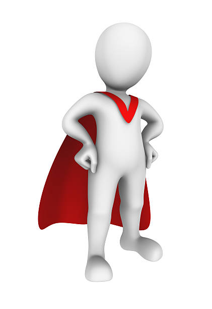 istock Brave 3d super hero with red cape. 521704048