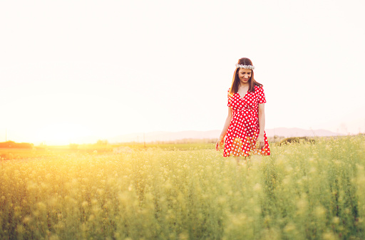 Beautiful woman enjoying a sunny day