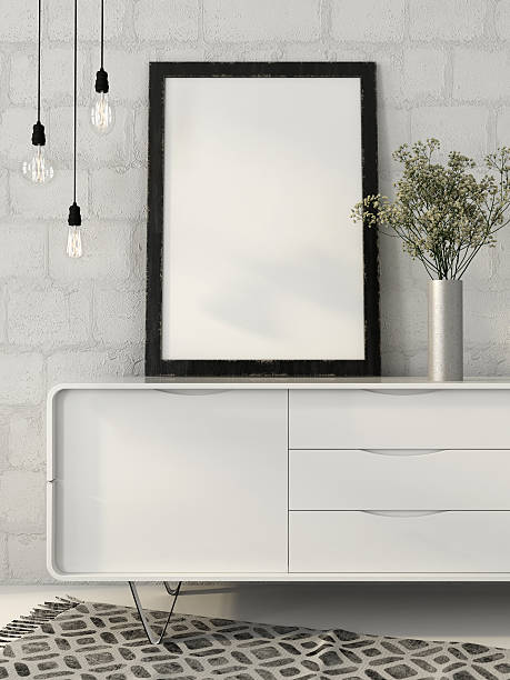 istock Mock up poster on a white chest 521706192