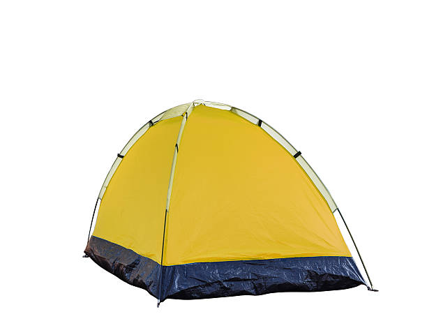 istock Isolated yellow dome tent on white 521706772