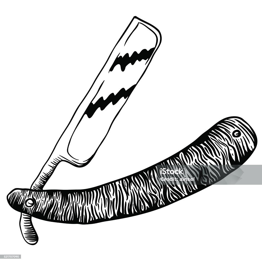 African Razor Drawing Simple Black And White Razor Stock Illustration - Download Image Now ...