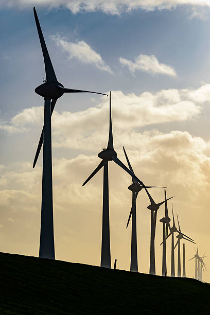 istock Wind turbine farm on the coast 521707156