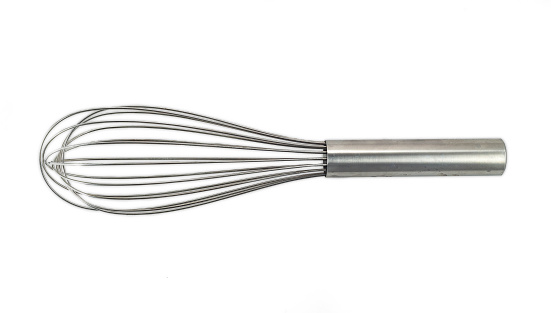 high quality steel wire whisk isolated in white background with clipping path