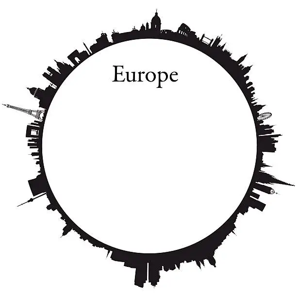 Vector illustration of Vector Europe Circular background