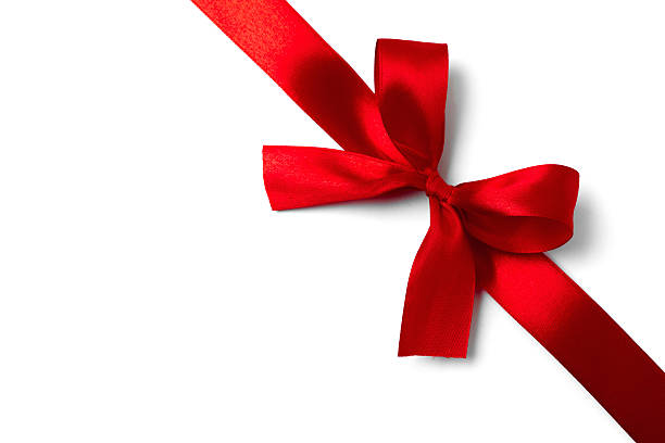 istock Shiny red satin ribbon on white background 521709207