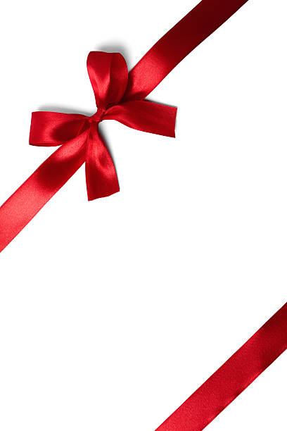 istock Shiny red satin ribbon on white background 521709261