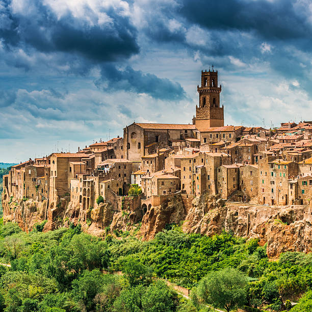 Beautiful town in Tuscany, Pitigliano. Province of Grosseto. Pitigliano is one of the beautiful hill top cities in Tuscany. pitigliano stock pictures, royalty-free photos & images