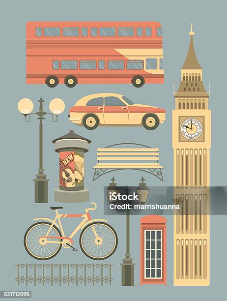 Vector Set Of London Symbols Stock Illustration - Download Image Now - London - England, Taxi, Double-Decker Bus