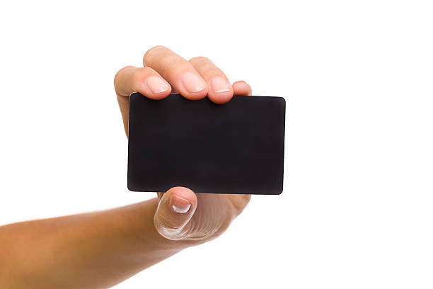 Black card in woman's hand