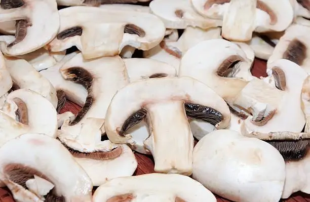 Photo of Sliced fresh  mushrooms