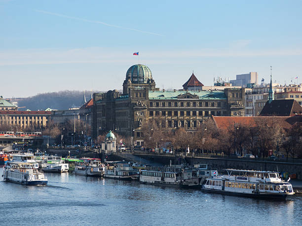 istock Boats on Vltava river, Prague, Czech Republic 521723531