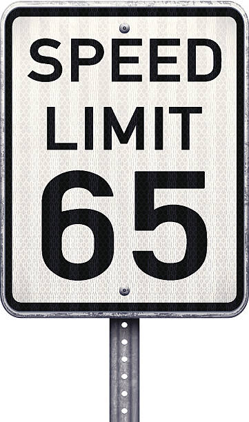 American Maximum Speed Limit 65 Mph Road Sign Stock Illustration - Download Image Now - Number 65, Speed Limit Sign, Sign - iStock