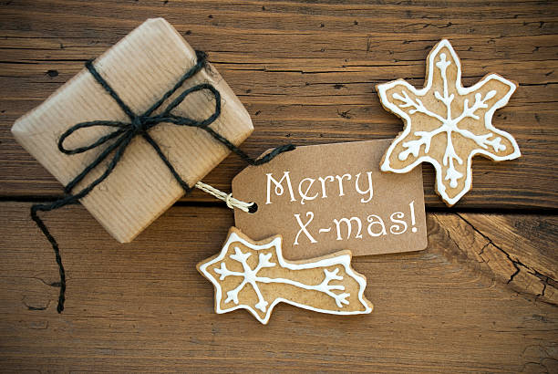 istock Merry X-mas on a Label with Christmas Decoration 521726033