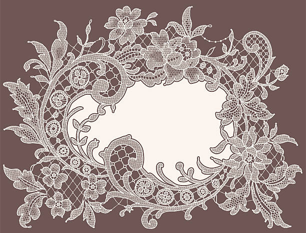 Lace frame vector art illustration