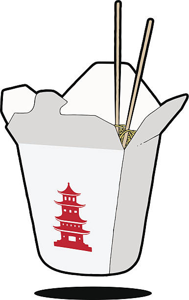 Chinese Food & Chopsticks Chinese Food & Chopsticks chinese takeout stock illustrations