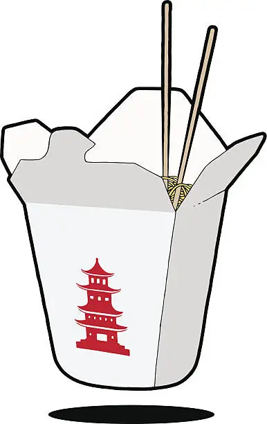 Vector illustration of Chinese Food & Chopsticks