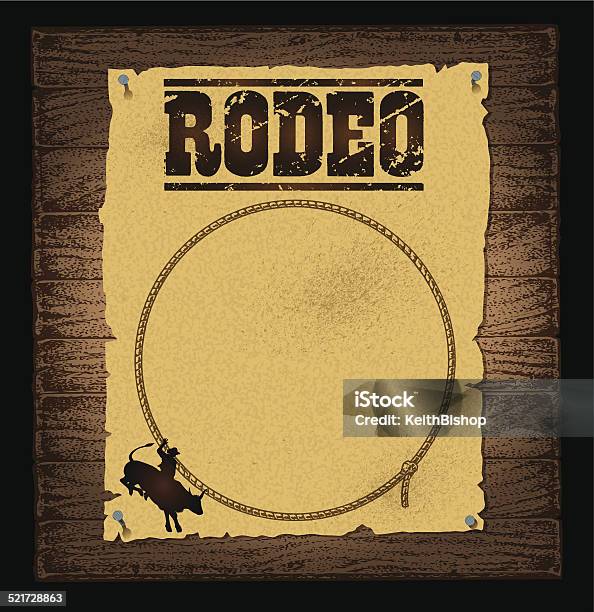 Rodeo Poster Background Stock Illustration - Download Image Now - Bull Riding, Illustration, Agriculture