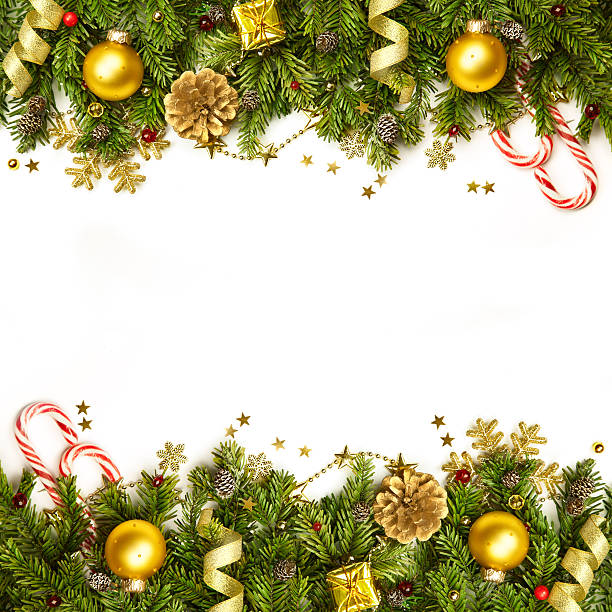 istock Christmas Decoration Border - background isolated on white 521730403