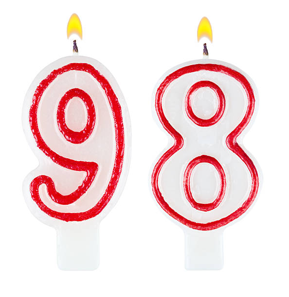 istock Birthday candles number ninety eight isolated on white 521739897