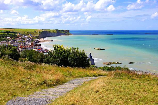 D-day beaches View over the D-day beaches at Arromanches les Bains, Normandy, France normandy photos stock pictures, royalty-free photos & images