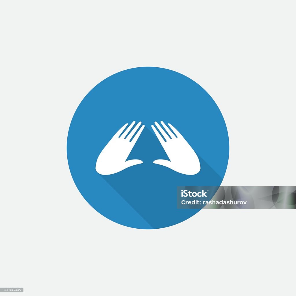 massage-blauen einfachen Icon mit langen Schatten - Lizenzfrei Abstrakt Vektorgrafik